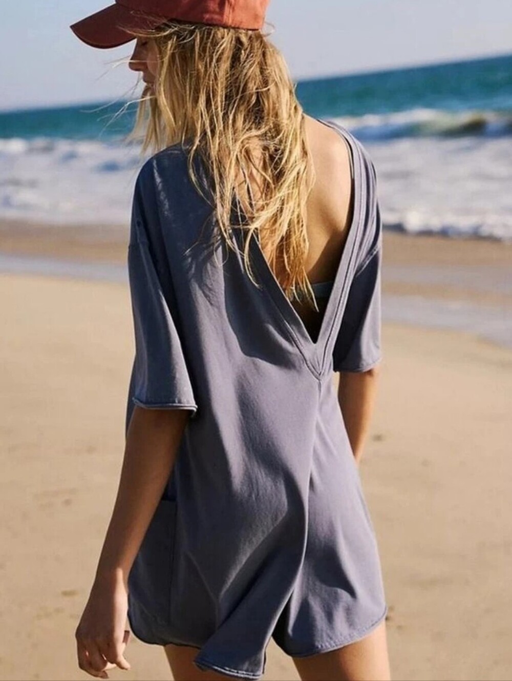 FP Movement by Free People Lilac/Gray Short Sleeve Romper - Picture 2 of 3